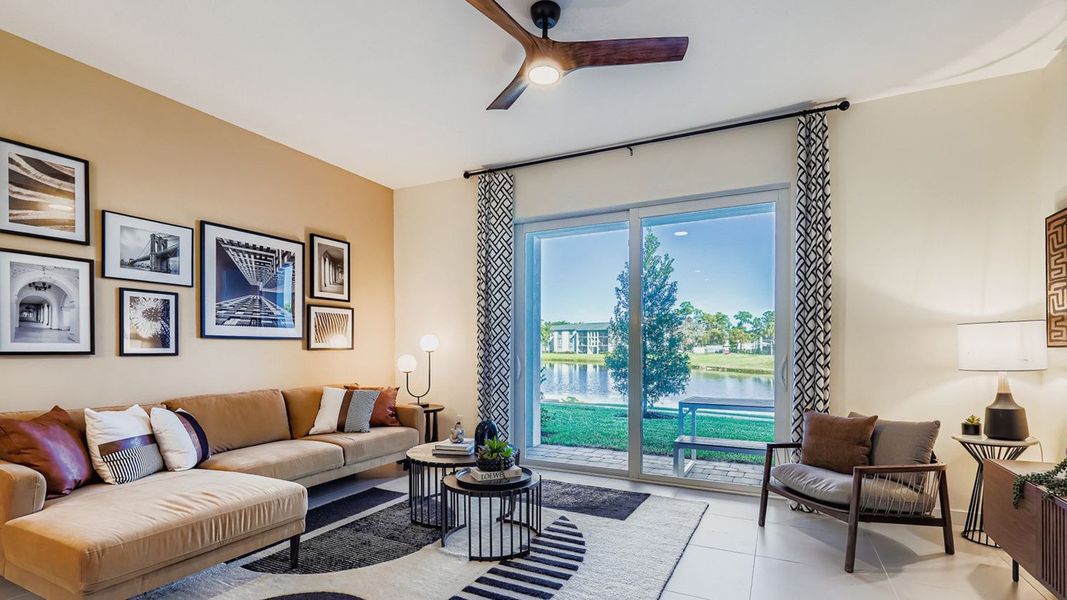 Representative furnished interior of a home built from the Waverly by D.R. Horton in Lakeside Landing, Royal Palm Beach (Image 7).