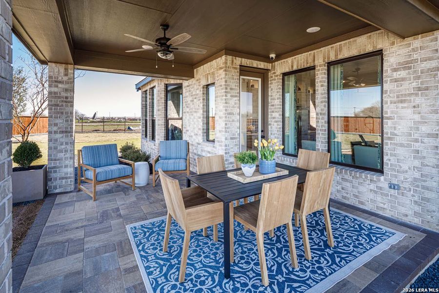 Exterior details and patio area of a home in Legacy at Lake Dunlap, New Braunfels (Image 20).