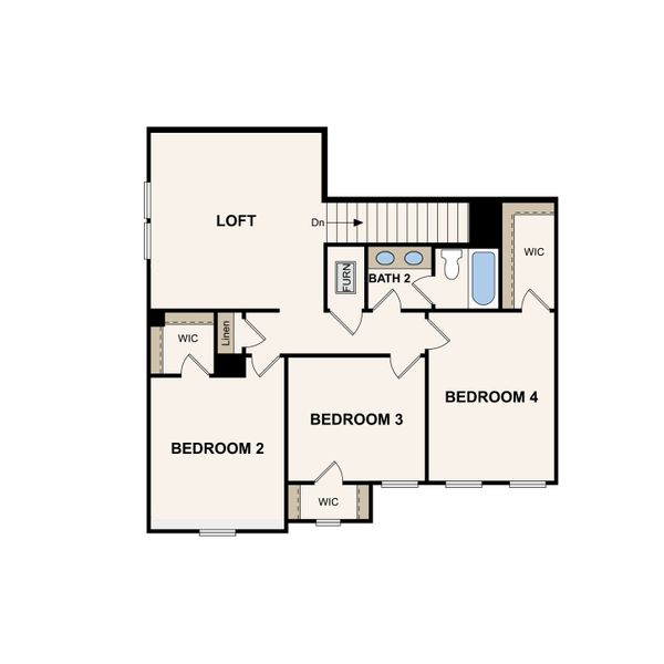 2D floor plan layout of this home in Canebrake at Hickory Hills, Old Hickory, TN (Image 3).