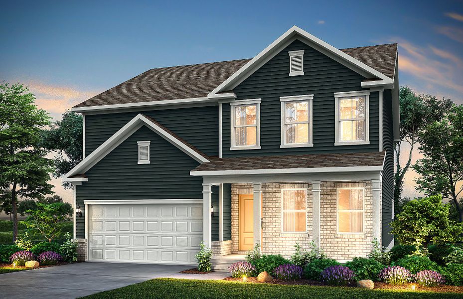 Front exterior of a new home in Hamlet at Carothers Crossing, La Vergne, TN, highlighting curb appeal (Image 23).