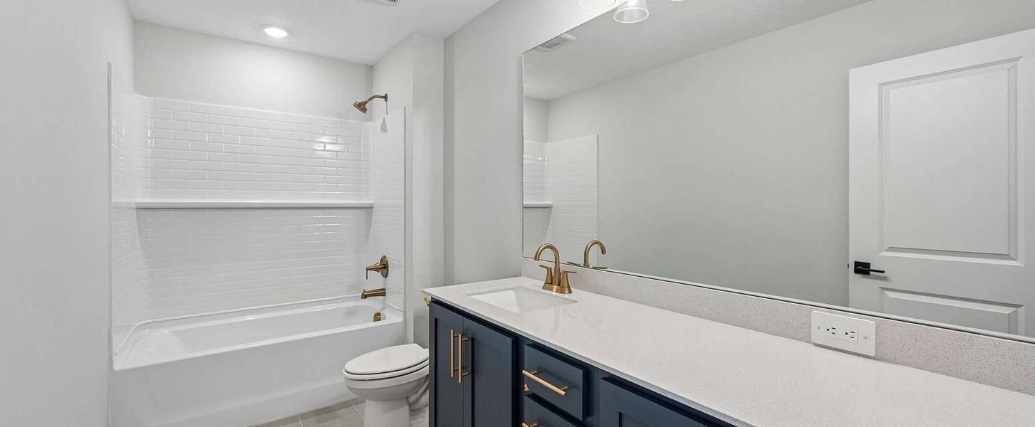 Bathroom 2 located near bedroom 2 and 3 will feature aspects of AW Collection® Serene - Representative images and renderings are for illustrative purposes Bathroom 2 located near bedroom 2 and 3 will feature aspects of AW Collection® Serene - Representative images and renderings are for illustrative purposes