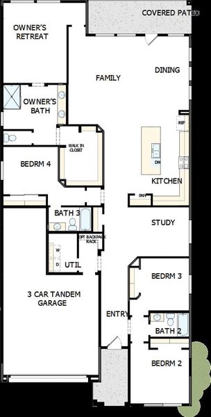 2D floor plan layout of this home in Tavolo at Soleo, San Tan Valley, AZ (Image 5).