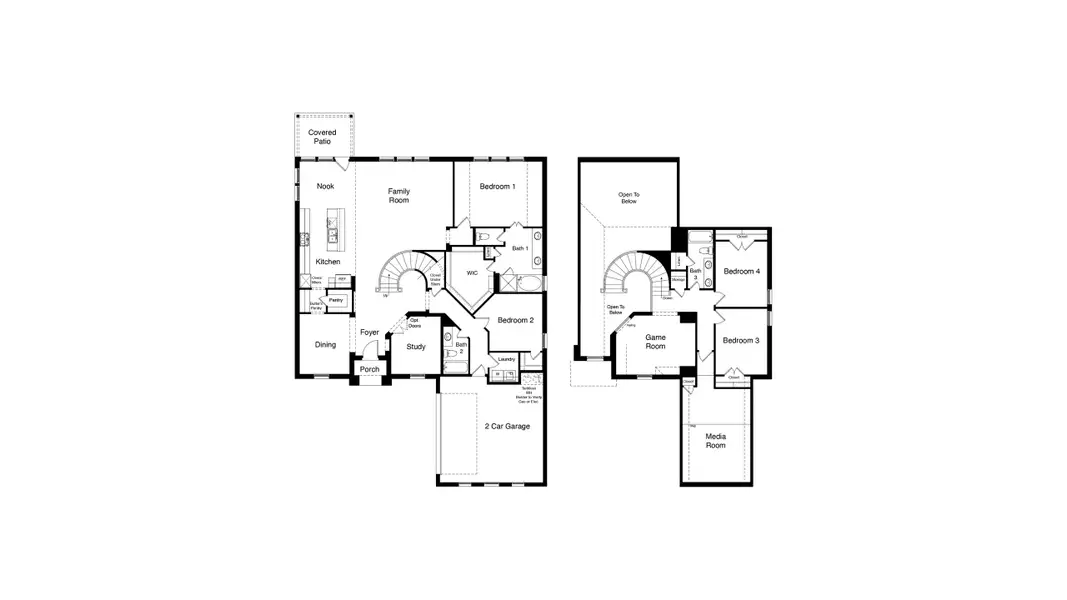 2D floor plan layout for the Valley Spring by D.R. Horton in Eden Ranch, Arlington, TX (Image 5).