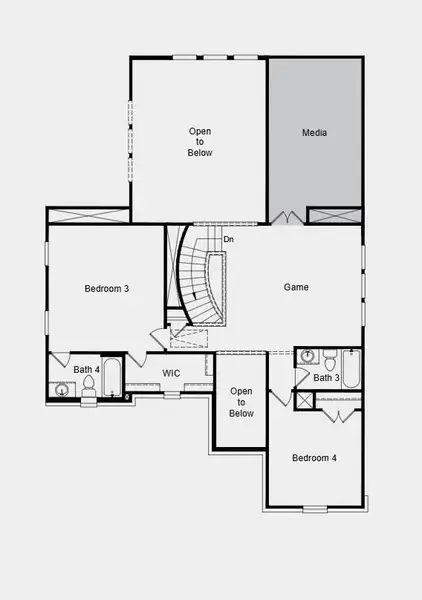 Gourmet kitchen 2, media room, 12' pop-up ceiling at primary suite, covered patio 1, slide-in-tub at owner's bath, and shower at bath 2. Gourmet kitchen 2, media room, 12' pop-up ceiling at primary suite, covered patio 1, slide-in-tub at owner's bath, and shower at bath 2.
