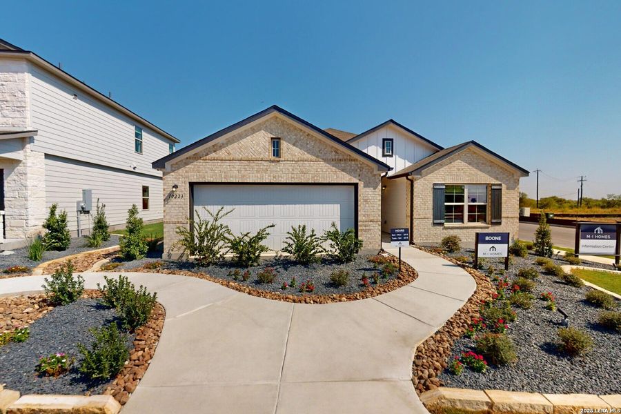 Front exterior of a new home in Paloma Park, Converse, TX, highlighting curb appeal (Image 2). Front exterior of a new home in Paloma Park, Converse, TX, highlighting curb appeal (Image 2).