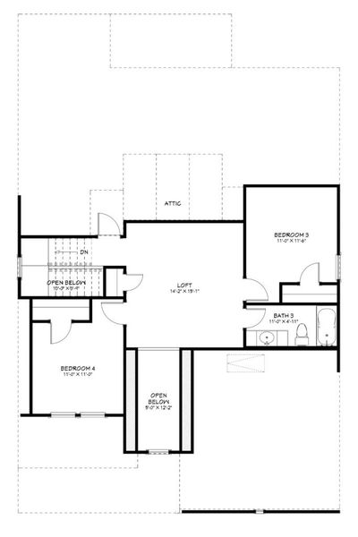 2D floor plan layout for the Palo Duro by Flintrock Builder in Rancho San Gabriel, Georgetown, TX (Image 4).
