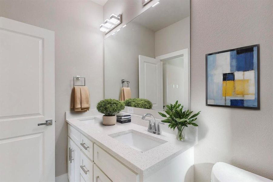 Virtual Staged Bathroom with vanity and toilet