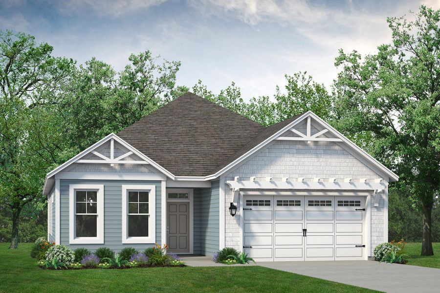 Representative exterior photo of a completed home built from the The Redbud by Chesapeake Homes in Coastal Club of the Carolinas, Calabash, NC (Image 2). Representative exterior photo of a completed home built from the The Redbud by Chesapeake Homes in Coastal Club of the Carolinas, Calabash, NC (Image 2).