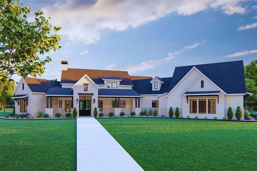 Front exterior of a new home in , Van Alstyne, TX, highlighting curb appeal (Image 2). Front exterior of a new home in , Van Alstyne, TX, highlighting curb appeal (Image 2).