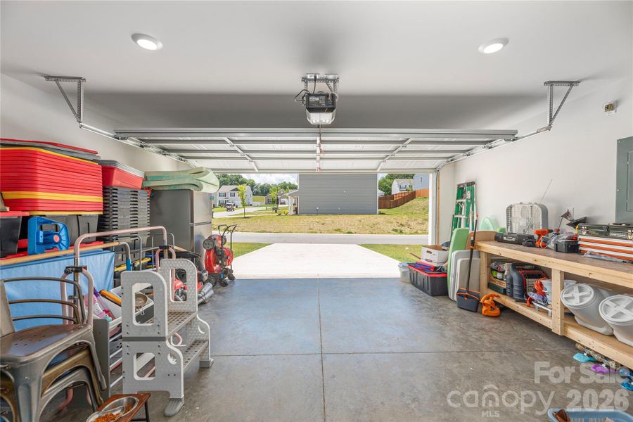 Finished garage space