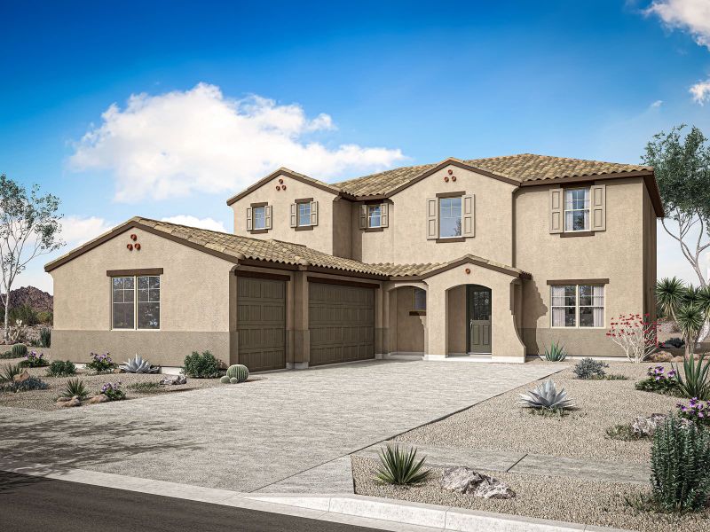 Representative exterior photo of a completed home built from the Holly by Mattamy Homes in White Tank Vistas, Waddell, AZ (Image 3).