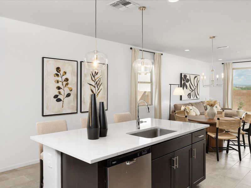 Furnished interior view inside a new home in Mandarina - Signature Series, Marana (Image 3). Furnished interior view inside a new home in Mandarina - Signature Series, Marana (Image 3).