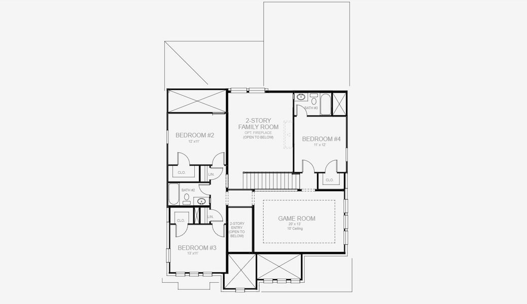 2D floor plan layout for the 2599W by Perry Homes in Devonshire 55', Forney, TX (Image 3). 2D floor plan layout for the 2599W by Perry Homes in Devonshire 55', Forney, TX (Image 3).
