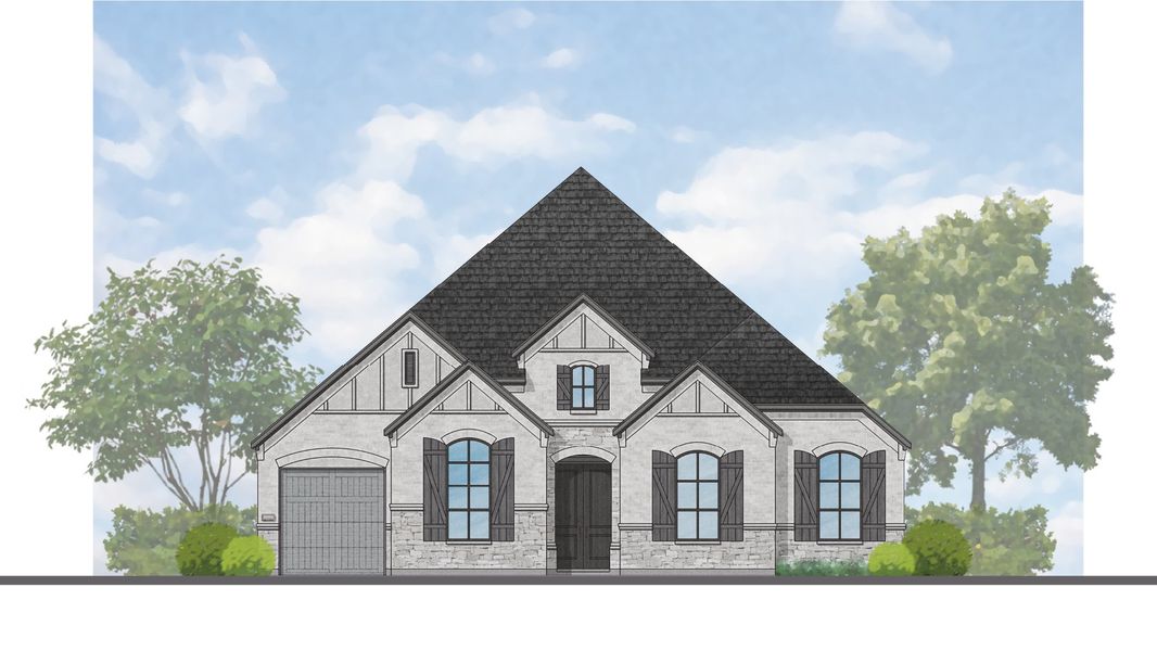 Representative rendering of the exterior for the 233 by Highland Homes (Image 3). Representative rendering of the exterior for the 233 by Highland Homes (Image 3).