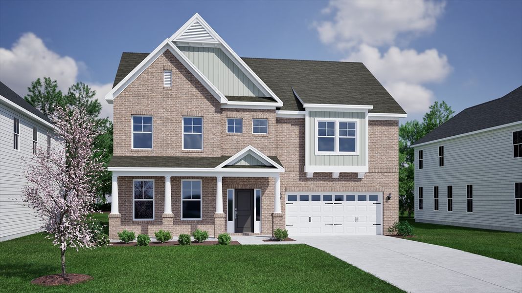 Representative exterior photo of a completed home built from the Roland II - Vanguard Collection by Mungo Homes in Porter Ridge, Elgin, SC (Image 20).