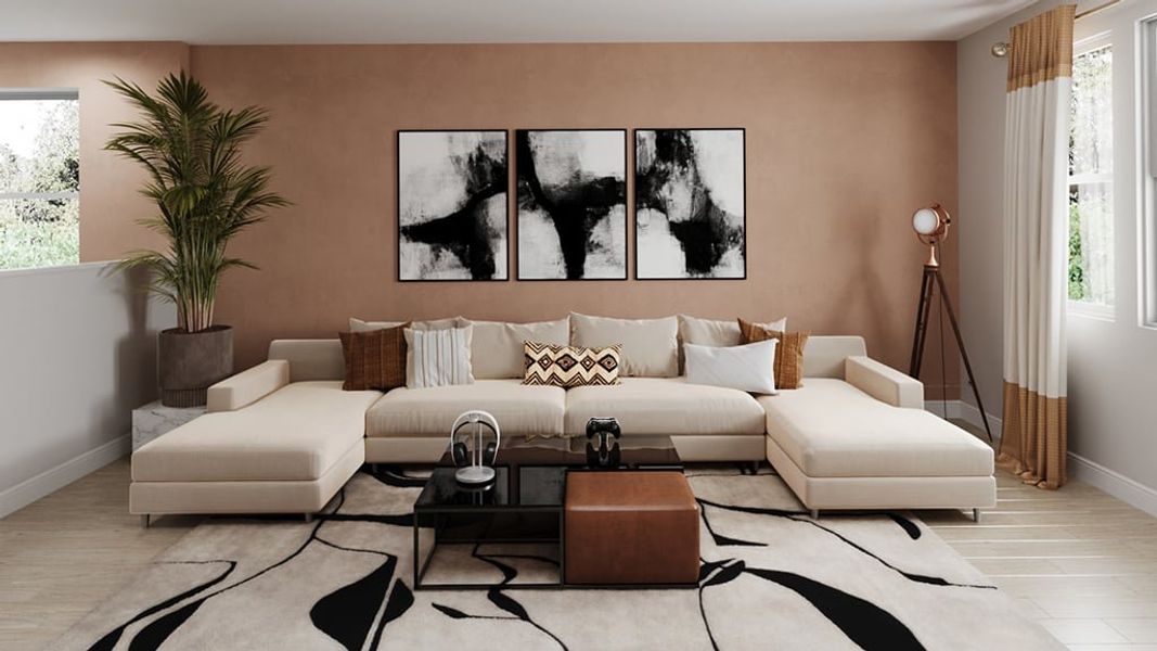 Representative furnished interior of a home built from the Seaside by Taylor Morrison in Center Lake Ranch Community Group Page, St. Cloud (Image 8).