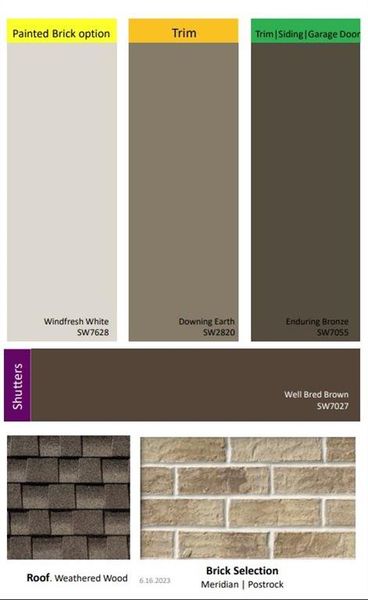 Exterior Design Selections.
Home is under construction, selections subject to change. Exterior Design Selections.
Home is under construction, selections subject to change.