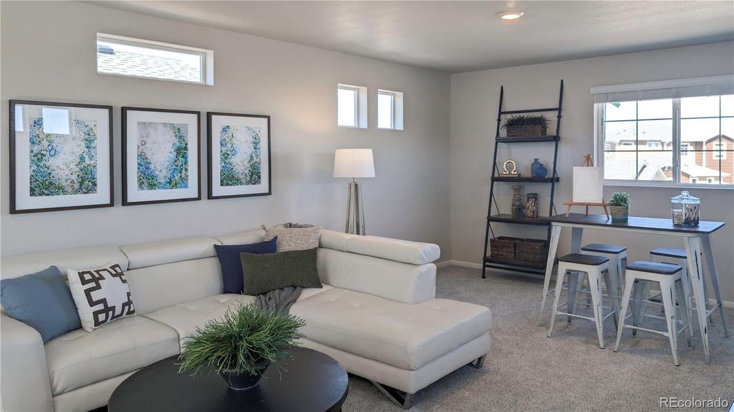 Furnished interior view inside a new home in Thompson River Ranch, Johnstown (Image 21).