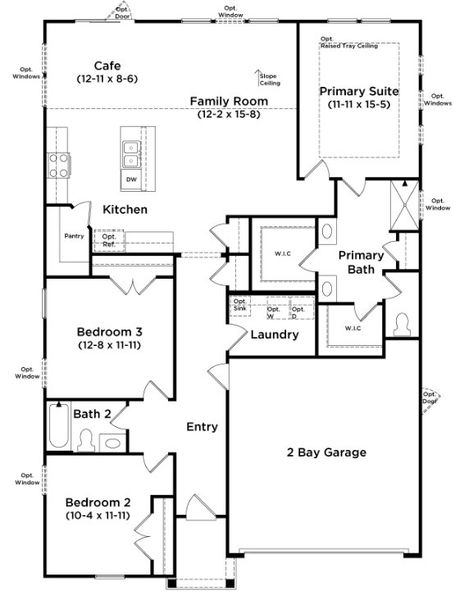 2D floor plan layout for the Avondale by DRB Homes in Bluffs at Sun Colony, Longs, SC (Image 3). 2D floor plan layout for the Avondale by DRB Homes in Bluffs at Sun Colony, Longs, SC (Image 3).