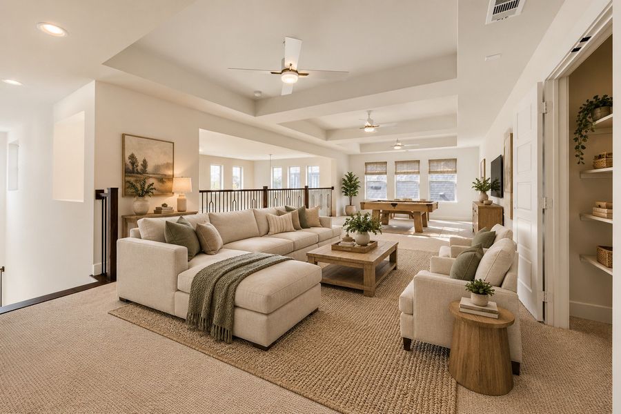 Virtually staged photo - game room