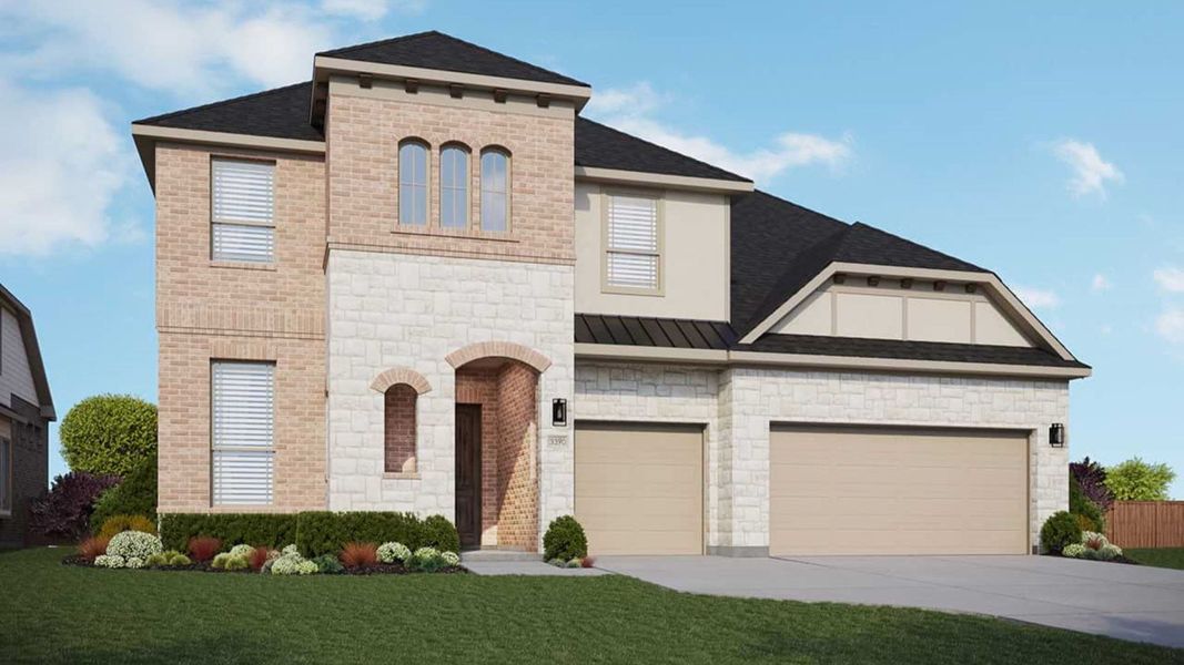 Representative exterior photo of a completed home built from the Dartmouth by DRB Homes in Retreat at San Gabriel, Georgetown, TX (Image 5).