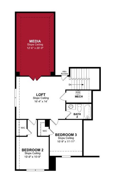2D floor plan layout of this home in Saratoga, Aubrey, TX (Image 3).