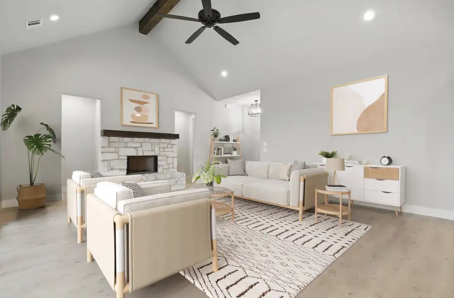 Furnished interior view inside a new home in Remington Ranches, New Fairview (Image 3). Furnished interior view inside a new home in Remington Ranches, New Fairview (Image 3).