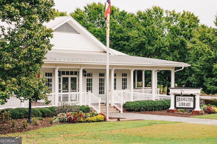 Front exterior of a new home in Rosewood Lake Estates, Hoschton, GA, highlighting curb appeal (Image 31).