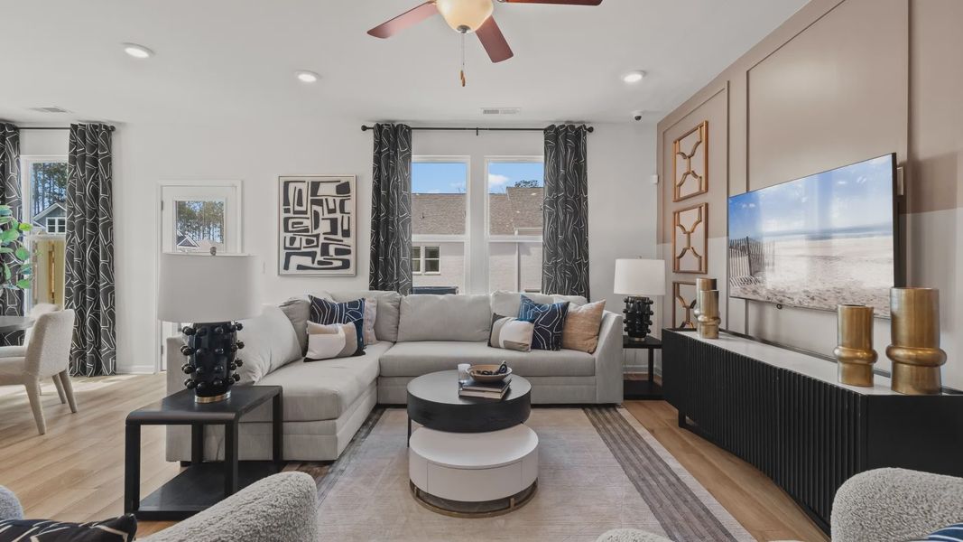 Furnished interior view inside a new home in Bowers Farm Townhomes, McDonough (Image 7). Furnished interior view inside a new home in Bowers Farm Townhomes, McDonough (Image 7).