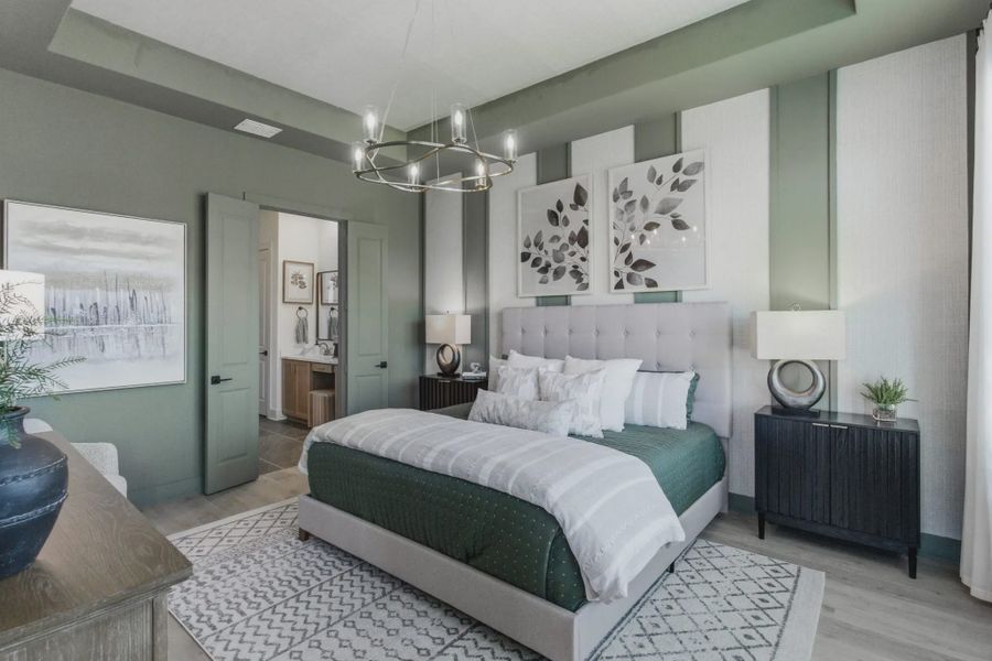 Representative furnished interior of a home built from the Talos by Chesmar Homes in Prominence Urban, San Antonio (Image 9).