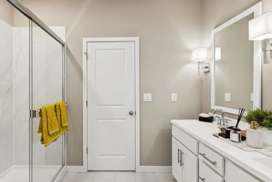 Primary bath with glass shower enclosure Primary bath with glass shower enclosure