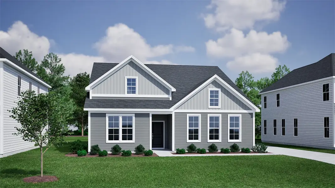 Representative exterior photo of a completed home built from the Goodwin - Vanguard Collection by Mungo Homes in Meadows at Four Mile, Conway, SC (Image 5). Representative exterior photo of a completed home built from the Goodwin - Vanguard Collection by Mungo Homes in Meadows at Four Mile, Conway, SC (Image 5).