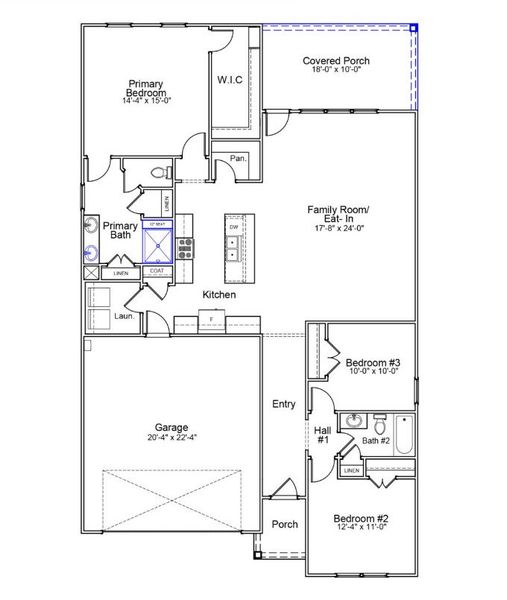2D floor plan layout for the Davis - Vanguard Collection by Mungo Homes in Ovation at Sweetbrier, Durham, NC (Image 3).