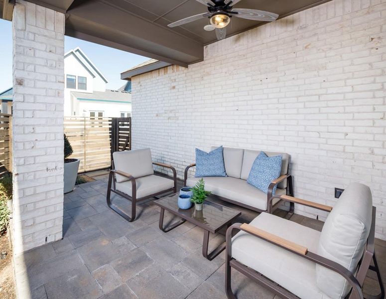 Exterior details and patio area of a home in Indigo, Richmond (Image 2).