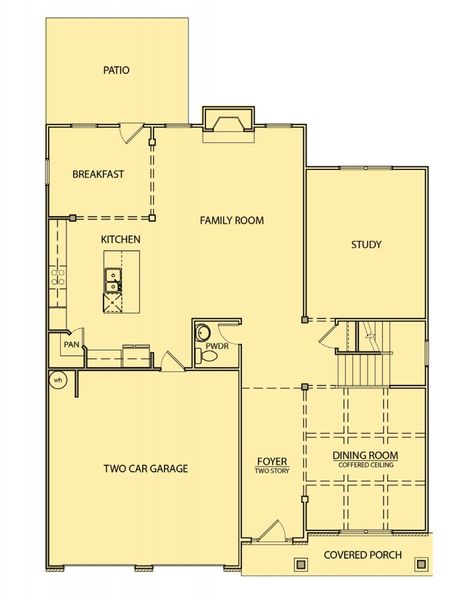 2D floor plan layout for the Alexander by Kerley Family Homes in Carter Grove, Cartersville, GA (Image 3).
