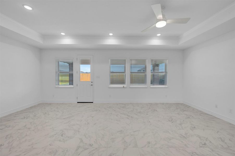 Open great room and dining area (*Photo not of actual home and used for illustration purposes only.)