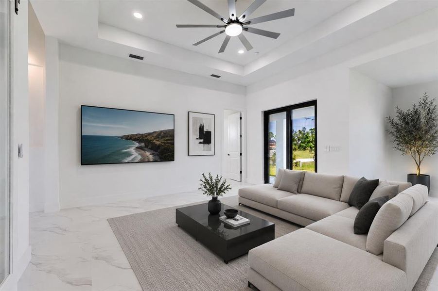 Furnished interior view inside a new home in , Cape Coral (Image 12). Furnished interior view inside a new home in , Cape Coral (Image 12).