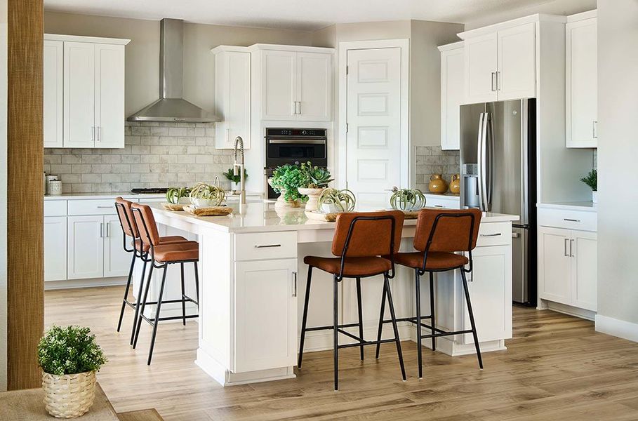 Representative furnished interior of a home built from the Hayden II by Taylor Morrison in The Fields at Looking Glass Town Collection, Parker (Image 3).