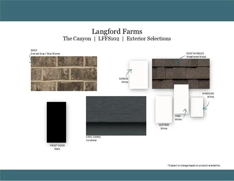 Sample of building materials used in homes in Langford Farms, Gallatin (Image 3).