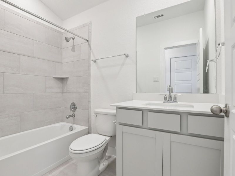 Secondary bathroom in the Callaghan floorplan at a Meritage Homes community.
