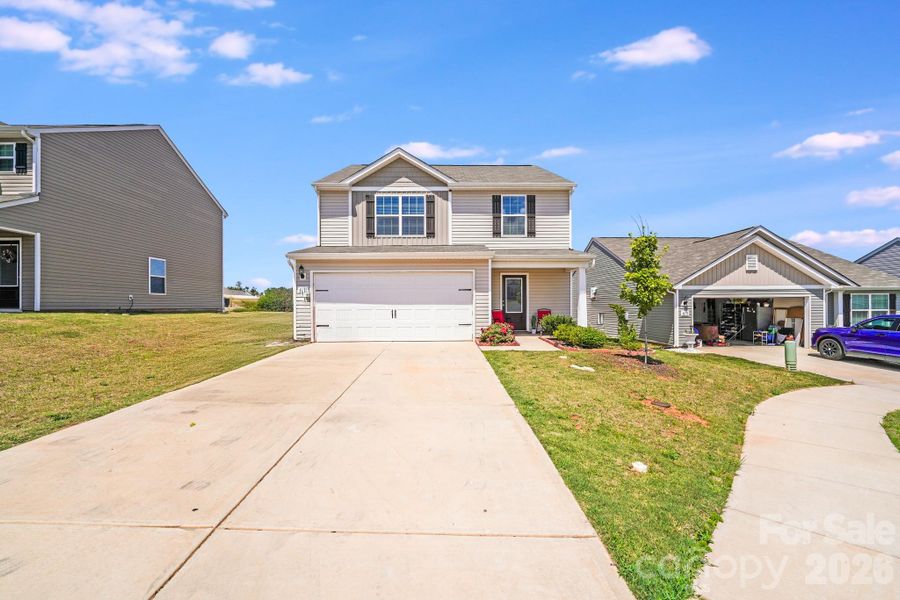 Front exterior of a new home in Pinnacle Estates, Shelby, NC, highlighting curb appeal (Image 25).