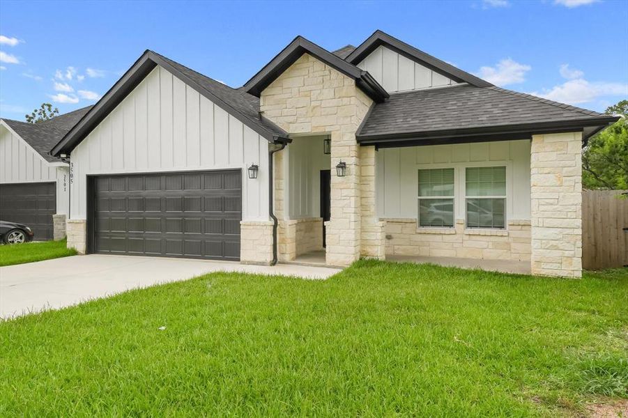 Front exterior of a new home in , Fort Worth, TX, highlighting curb appeal (Image 1). Front exterior of a new home in , Fort Worth, TX, highlighting curb appeal (Image 1).