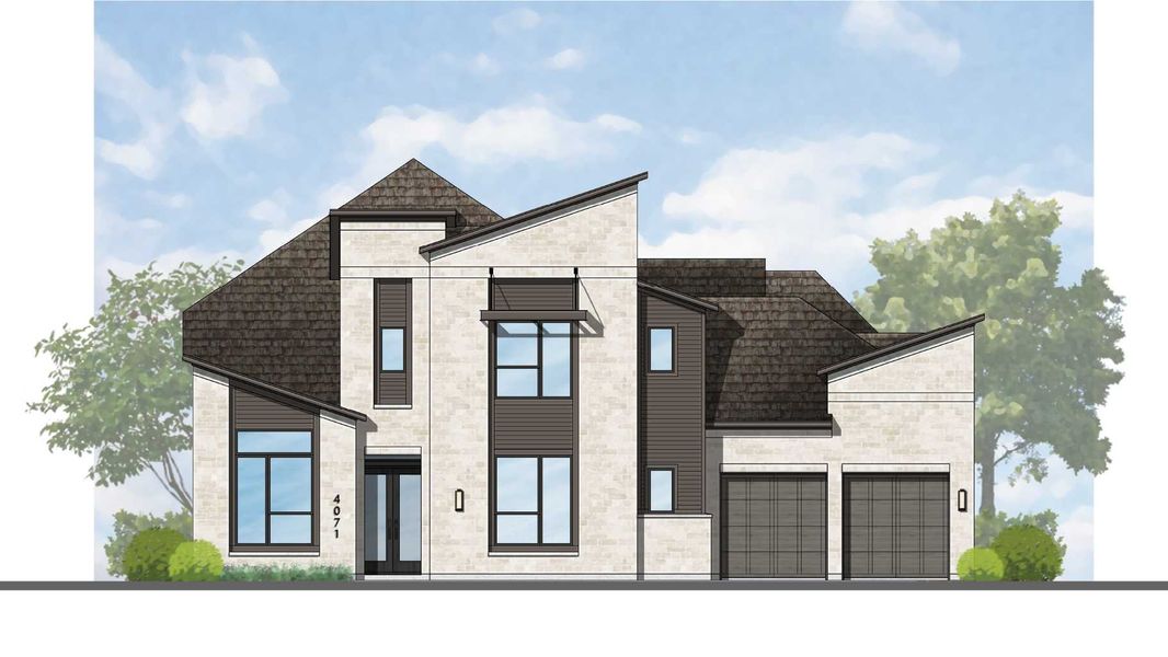 Representative rendering of the exterior for the 608 Plan by Highland Homes (Image 26). Representative rendering of the exterior for the 608 Plan by Highland Homes (Image 26).