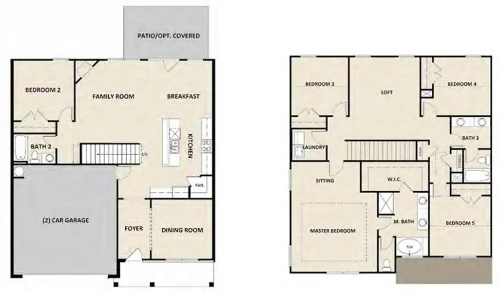 2D floor plan layout of this home in Paces Estates, Lithia Springs, GA (Image 3).