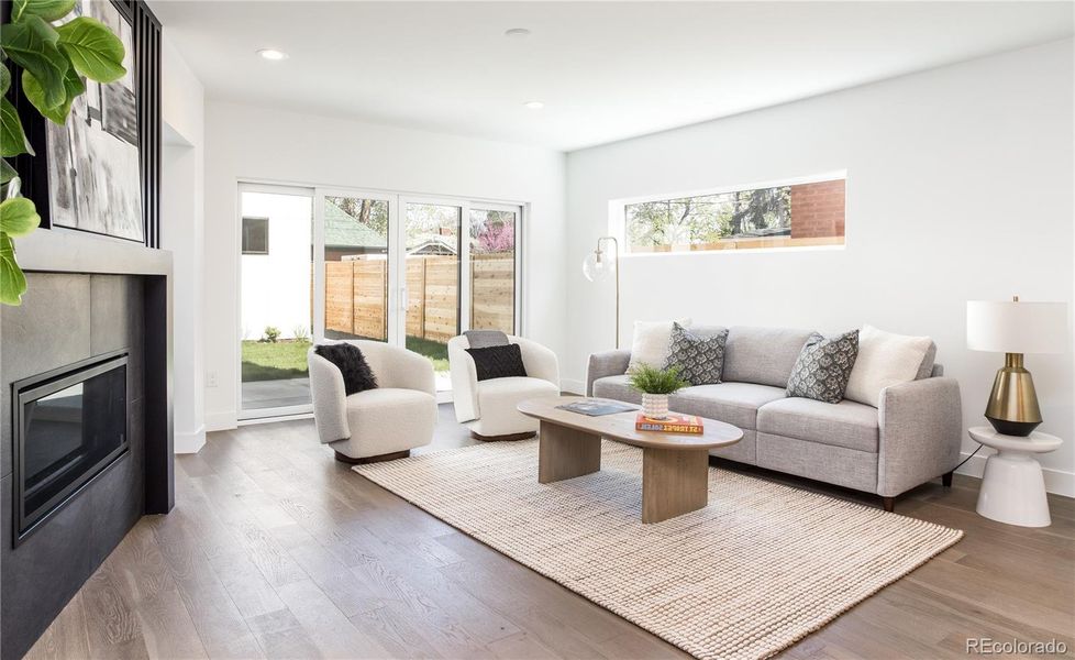 Family room with gas fireplace