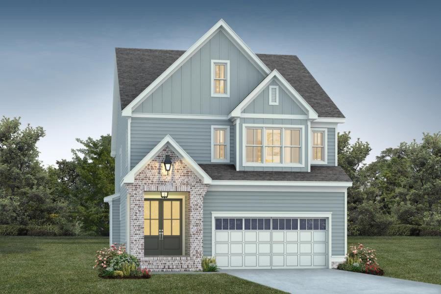 Representative exterior photo of a completed home built from the Meadowmont by Homes by Dickerson in Wendell Falls, Wendell, NC (Image 2). Representative exterior photo of a completed home built from the Meadowmont by Homes by Dickerson in Wendell Falls, Wendell, NC (Image 2).