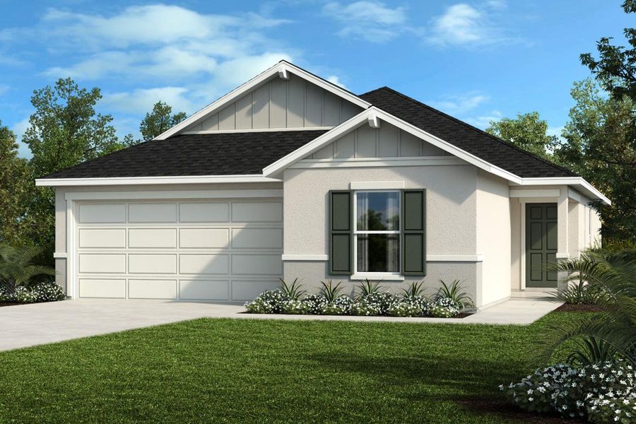 Front exterior of a new home in Robins Run, Lake Wales, FL, highlighting curb appeal (Image 1). Front exterior of a new home in Robins Run, Lake Wales, FL, highlighting curb appeal (Image 1).