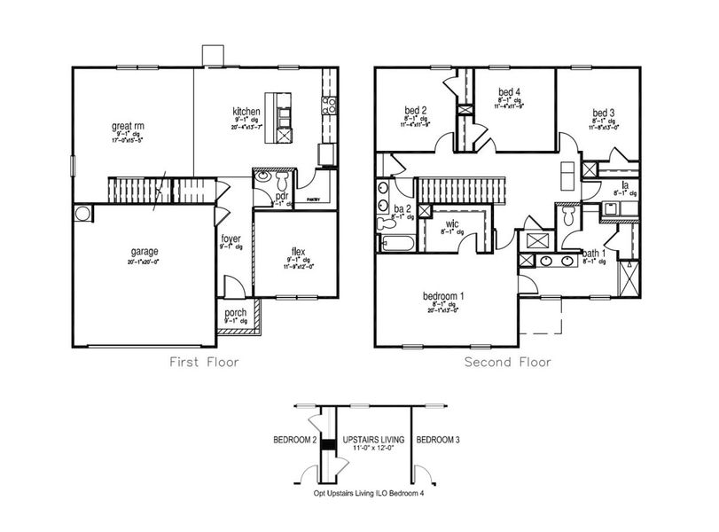2D floor plan layout for the GALEN by D.R. Horton in Ferry Grove, Lexington, SC (Image 3). 2D floor plan layout for the GALEN by D.R. Horton in Ferry Grove, Lexington, SC (Image 3).
