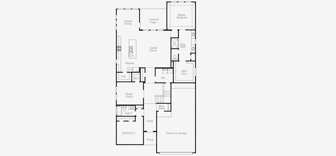 2D floor plan layout for the Schertz by Coventry Homes in 6 Creeks, Kyle, TX (Image 4).