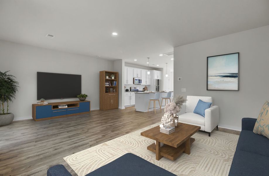 Furnished interior view inside a new home in Indigo Grove Townhomes, Johns Island (Image 10).